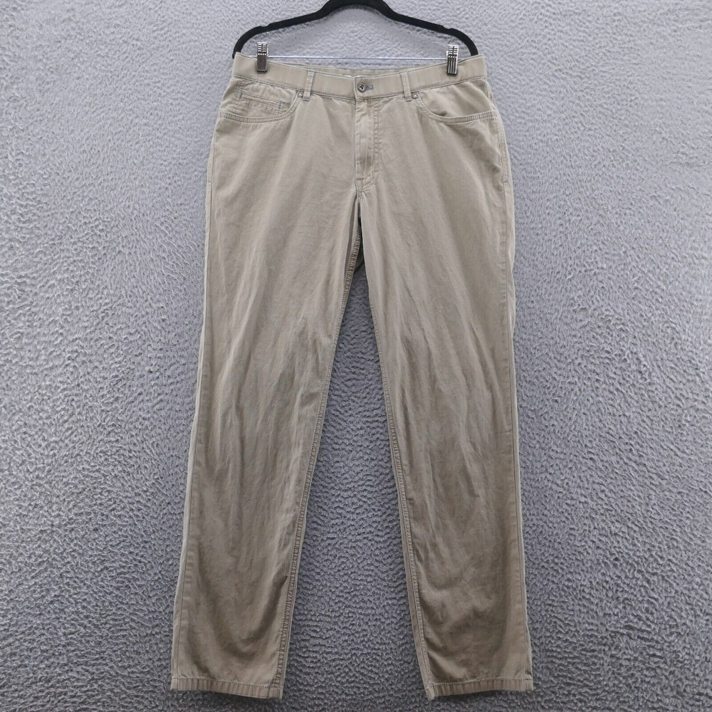 Hiltl Mens Straight Leg‎ Chino Pants 34x31* Beige Mid Rise Flat Front Casual